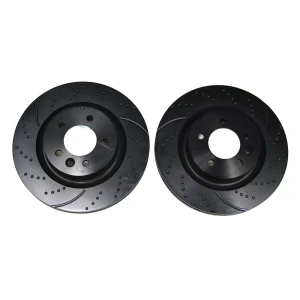 Performance EBC Sport Brake Rotors, Front, Dimpled And Slotted Pair For LR3 V8 And Range Rover Sport