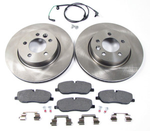 Front Brake Rebuilding Kit With Textar Brake Pads Standard Rotors And Wear Sensor For Land Rover LR3 V6