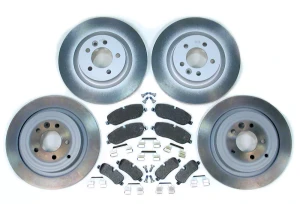 Brake Rebuild Kit, Front And Rear, Includes Genuine Rotors, Genuine Pads, Retainer Springs, And Brake Wear Sensors, For Land Rover LR3 V8
