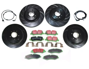 EBC Performance Brake Rebuild Kit, Front And Rear, Premium Sport Rotors, Greenstuff Pads And Wear Sensors, For Range Rover Sport, 2010 - 2013