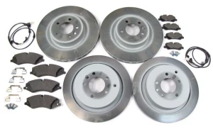 Brake Rebuild Kit, Front And Rear With Genuine Rotors And Pads, Brake Wear Sensors, And Retainer Springs For Range Rover Sport, 2010 - 2013 (See Fitment Years)