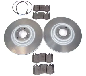 Front Brake Rebuilding Kit, Includes Genuine Pads, Genuine Rotors, And Replacement Wear Sensor, For Range Rover Sport Supercharged, 2010 - 2013
