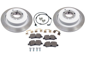 Genuine Rear Brake Rebuilding Kit, Includes Brake Pads, Rotors, Wear Sensor And Locator Screws, For Land Rover LR4, 2010 Only (See Fitment Notes)