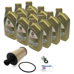 Complete Oil Change Kit For 3.0L Petrol Land Rover Discovery 5, Defender 90, 110, And 130 New Gen L663, Range Rover Sport And Full Size, Includes Oil Filter With Seal LR133455, 10 Quarts Castrol Edge Professional OE 0W-20 Oil (See Fitment Years)