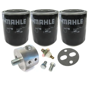Spin-On Oil Filter And Adapter Kit, Includes Adapter And 3 Oil Filters By Mahle For Land Rover Series 2, 2A And 3