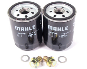 Oil Filter Kit, Two LPW100230 Filters By Mahle Including Plugs And Washers, For Land Rover Freelander, 2002 - 2005