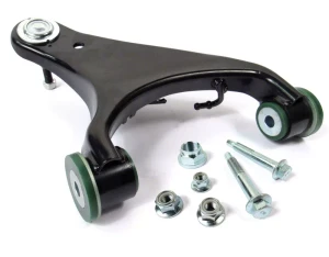 Suspension Control Arm RBJ500222, Upper Front Right Hand, Upgraded With Preloaded Semi-Firm Green Polyurethane Bushings And Bolt Kit, For Land Rover LR3