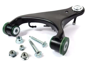 Suspension Control Arm RBJ500232, Upper Front Left Hand, Upgraded With Preloaded Semi-Firm Green Polyurethane Bushings And Bolt Kit, For Land Rover LR3