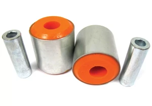 Front Upper Control Arm Polyurethane Bushings By Polybush LR018345, Pair, Orange Standard Firmness, For Range Rover Full Size L322, 2003 - 2012