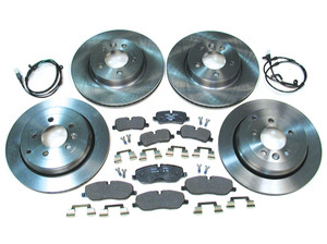 Complete Brake Kit, Front And Rear, Includes Genuine Pads With Pins And Clips, Standard Rotors And Replacement Wear Sensors For Land Rover LR3 V6