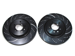 EBC Brakes Front Sport Rotors, Pair, Dimpled And Slotted, GD1448 3GD Series, For Land Rover LR3, LR4, Range Rover Full Size, And Range Rover Sport (See Fitment Years)