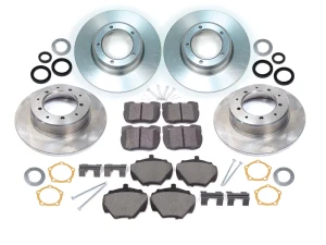 Front And Rear Brake Rebuild Kit For Land Rover Discovery I, Includes Genuine Pads, Standard Rotors And Replacement Hardware And Seals