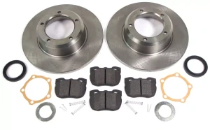 Front Brake Rebuild Kit For Land Rover Discovery I, Includes Genuine Pads, Standard Rotors And Replacement Hardware And Seals
