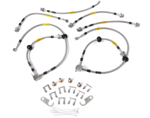 Stainless Steel Brake Hose Kit By Terrafirma Goodridge, 6-Hose Set With Hardware, For Land Rover LR3 With 2-Inch Lift