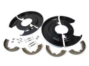Rear Brake Backing Plate And Parking Brake Rebuild Kit For Range Rover Full Size L322 2003 - 2009, Includes Two-Piece Backing Plates, Parking Brake Shoes, Springs And Hardware