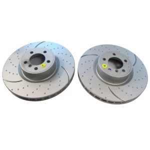 EBC Brakes Front Rotors, Pair, GD1721 3GD Series, Dimpled And Slotted, For Range Rover Sport Supercharged, 2010 - 2012
