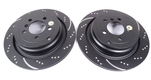 Brake Rotors, Rear Pair, EBC 3GD Series Sport, Dimpled And Slotted, For Range Rover Full Size L322, 2006 - 2009