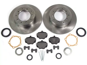 Rear Brake Rebuilding Kit, Includes Standard Rotors And Genuine Pads With Hardware And Seals, For Land Rover Discovery I