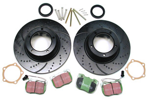 EBC Performance Front Brake Rebuild Kit, 3GD Series Sport Brake Rotors And Greenstuff Pads For Land Rover Discovery 1