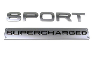 Sport Super Charged Back Door Emblem Silver