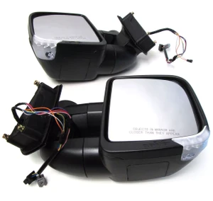 Clearview COMPACT Towing Mirrors, Pair In Black, For Land Rover LR3, LR4, And Range Rover Sport, Electric Power Adjustable With Turn Signal Indicators (See Fitment Years)