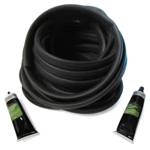 Weatherstripping Seal Replacement Kit For 5 Doors (Side Doors & Rear Door), Includes 51-Foot Coil of Weatherstripping And (2) Tubes 3M Black Weatherstrip Adhesive, For Land Rover Series 109, 1958 - 1985