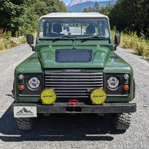 Integrated Hood Solar Panel VSS System By Cascadia 4x4, 75 Watt, For Land Rover Defender 90, 110, 130, 200Tdi, 300Tdi, And Td5, See Fitment Years (Solar Panel, MPPT Charge Controller, and Vehicle Vinyl)