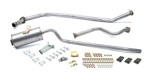 Exhaust System Kit For Land Rover Series 109 Standard 2.25 4-Door, Includes Muffler, Pipes, Hangers, And Hardware