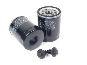 Oil Filter Kit, Two LR031439 Filters By MANN, Including Replacement Drain Plugs With Seals, For Land Rover LR3, Range Rover Sport, And Range Rover Full Size L322 (See Fitment Years)
