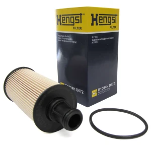 Oil Filter LR133455 With O-Ring Seal Gasket By Hengst, Cartridge-Style, For Land Rover Discovery 5, Defender 90, 110, And 130 New Gen L663, And Range Rover Sport, Full Size, And Velar (See Fitment Years)