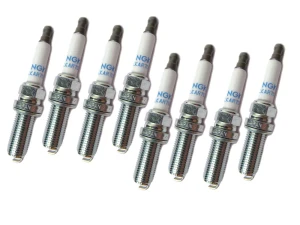 Laser Iridium Spark Plug Kit, Set of 8 LR032080 Original Equipment Plugs By NGK, For Land Rover LR4, Range Rover Sport, And Range Rover Full Size L405 (See Fitment Years)