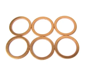 Copper Oil Pan Drain Plug Washer ETC7398, Set Of 6, For Land Rover Discovery I, 1994 - 1999 And Range Rover Classic 1995