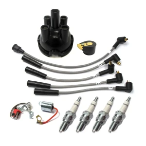 Tune Up Kit, Includes 2032 Spark Plugs, Distributor Rotor And Cap By Lucas, Ignition Wires, Point Set And Condenser For Land Rover Series 2A And 3 1968 - On