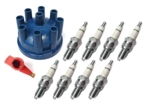 Tune Up Kit For Land Rover Discovery I, Defender 90 And 110, And Range Rover Classic, Includes Champion 8 Spark Plugs ETC6437, Red Rotor Ignition Arm STC1857, And Distributor Cap STC8368 (See Fitment Years)