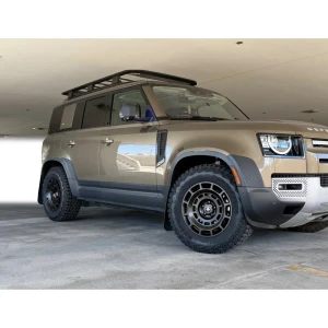 Custom Alloy Wheel, Double Slot, Set Of 5, 18 x 9 Inches By Iconisus, Satin Black, For Land Rover Defender 90, 110, 130 New Gen L663 (See Fitment Years)