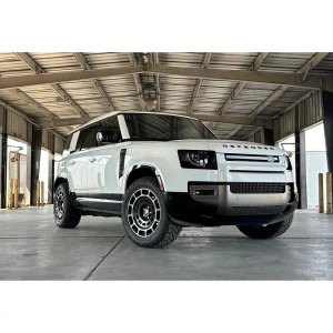 Custom Alloy Wheel, Double Slot, Set Of 5, 18 x 9 Inches By Iconisus, 2-Tone Satin Black & Dark Gray, For Land Rover Defender 90, 110, 130 New Gen L663 (See Fitment Years)
