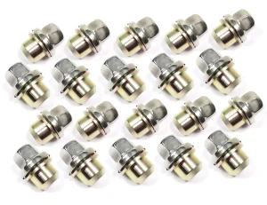 Capped Stainless Steel Lug Nuts RRD500560, Set Of 20, For Land Rover Discovery I, Defender 90 And 110, And Range Rover Classic (See Fitment Years)