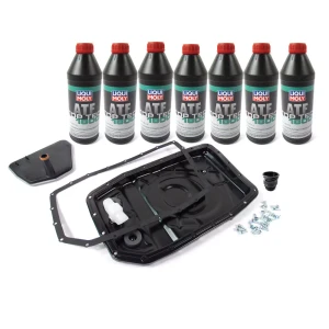 Transmission Filter Service Kit, Conversion Upgrade With Replacement Filter, Pan, Top Tec 1800 ATF Fluid By LIQUI MOLY, And Easier Installation Process, For Land Rover LR3, LR4, Range Rover Full Size And Range Rover Sport
