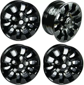 Sawtooth Style Alloy Wheels 16 X 7 Inch LR025862, Set Of 4, Black, For Land Rover Discovery I, Defender 90, And Range Rover Classic (See Fitment Years)