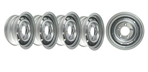 NATO Steel Wheels ANR4583, Set Of 5, 16 X 6.5-Inch, Silver, Tubeless, For Land Rover Discovery I, Defender 90 And 110, And Range Rover Classic (See Fitment Years)