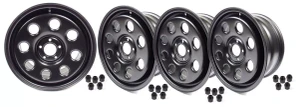 Steel Wheels By Terrafirma, Set Of 4, Satin Black 18 X 8 Inch, For Land Rover LR3, Range Rover Sport And Range Rover Full Size L322 (See Fitment Years)