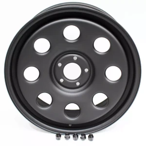 Steel Wheel By Terrafirma, Satin Black, 20 X 8 Inch, Includes Nuts, For Land Rover LR3, LR4, Discovery 5, Range Rover Sport, And Defender 90,110, 130 New Generation (See Fitment Years)