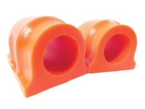 Polyurethane Front Bushings By Polybush For Front Sway Bar LR015339, Pair, Orange / Standard Firmness, For Land Rover LR3 And LR4 (See Fitment Years)