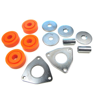 Polyurethane Bushing Kit By Polybush, Steering Front Radius Arm To Chassis, Orange Dynamic 75A Semi-Firm, For Land Rover Discovery I, Defender 90, And Range Rover Classic (See Fitment Years)