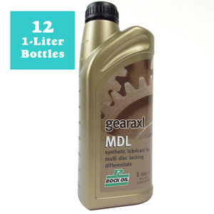 Synthetic Differential Fluid For Rear Electronic Locking Differentials LR019727, Gearaxl MDL By Rock Oil, 12 1-Liter Bottles, For Land Rover LR3, Discovery 5, Sport, Defender 110 New Gen L663, Range Rover Sport, Full Size, And Evoque (See Fitment Years)