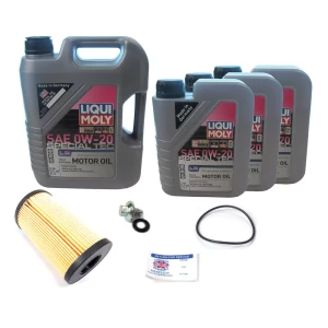 Complete Oil Change Kit For 2.0L Discovery Sport, Defender 90 And 110 New Gen, Range Rover Velar, & Evoque, Includes Oil Filter LR073669 By COOPERSFIAAM, 8 Liters LIQUI MOLY Special Tech LR SAE 0W-20 Oil, Drain Plug & Reminder Cling (See Fitment Years)