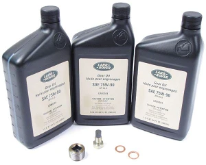 Transfer Case Maintenance Service Kit With 3 Quarts Genuine Oil And Replacement Drain Plug And Washers For Land Rover Defender 90 And 110
