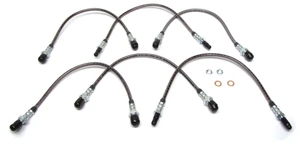 Performance Stainless Steel Brake Hose Kit With Teflon Liners For 2-Inch Raised Suspension With Extended Hoses On Range Rover Classic 1992 - 1995