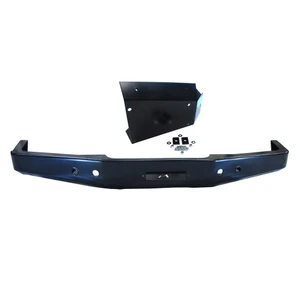 Front Steel Bumper TF009A, Heavy Duty, Black With Integrated Winch Mount By Terrafirma For Discovery Series II, 1999 - 2004, Includes Steel Washer Fluid Reservoir Guard