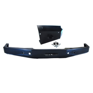 Front Steel Bumper TF009A, Heavy Duty, Black With Integrated Winch Mount By Terrafirma For Discovery Series II, 1999 - 2004, Includes Steel Washer Fluid Reservoir Guard